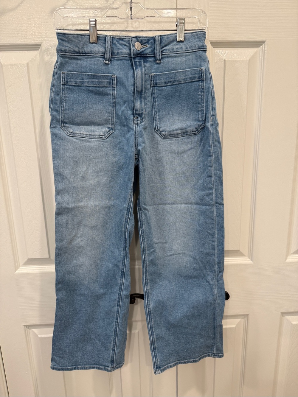 Quince Bella Stretch Patch Pocket Wide Leg Jean size 27 regular